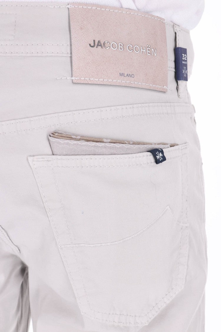 Jacob Cohen Grey Scott Saffiano Cotton Pants