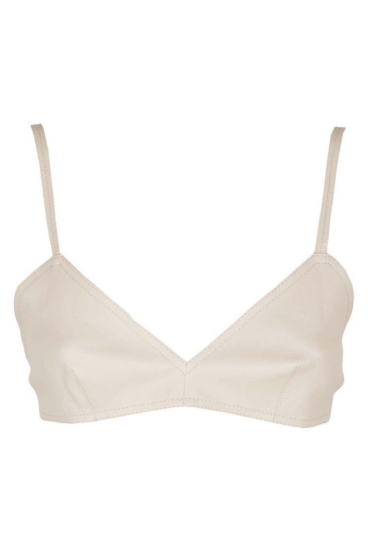 The Mannei Sierra White Leather Bralette