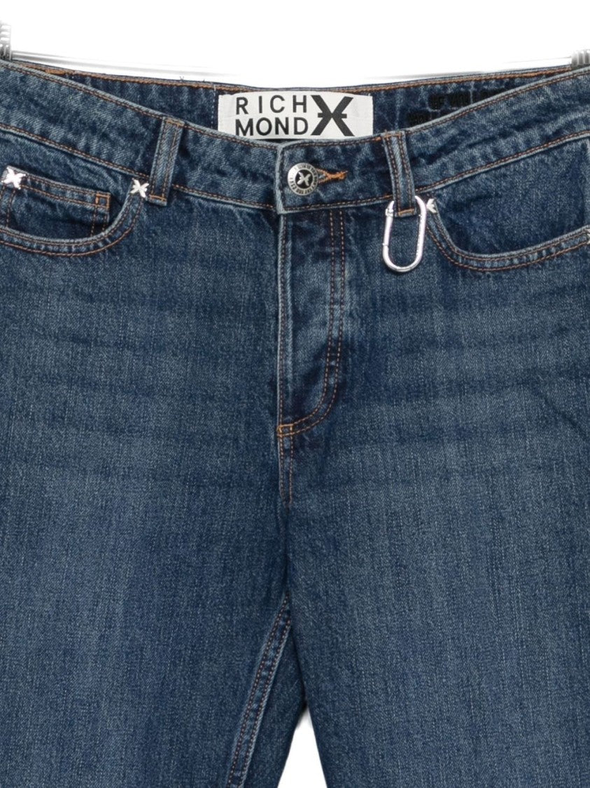 John Richmond Classic Straight-Fit Denim Jeans In Medium Blue Wash