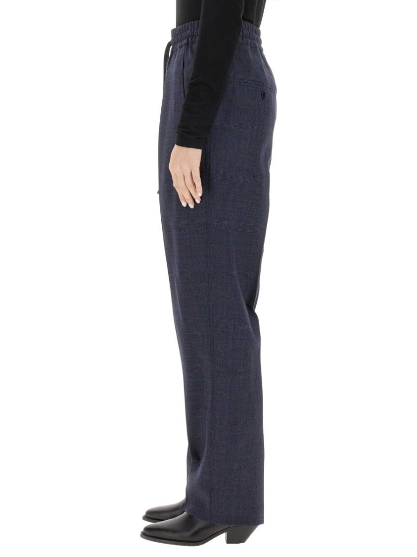 Isabel Marant Étoile Tailored Wool Blend Pants With Subtle Check Pattern