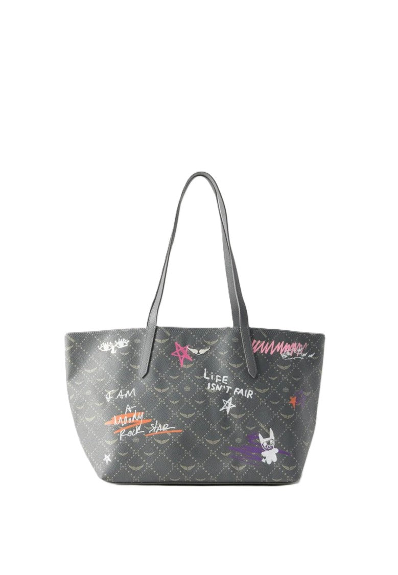 Zadig & Voltaire Medium Tote Bag With Graffiti Prints