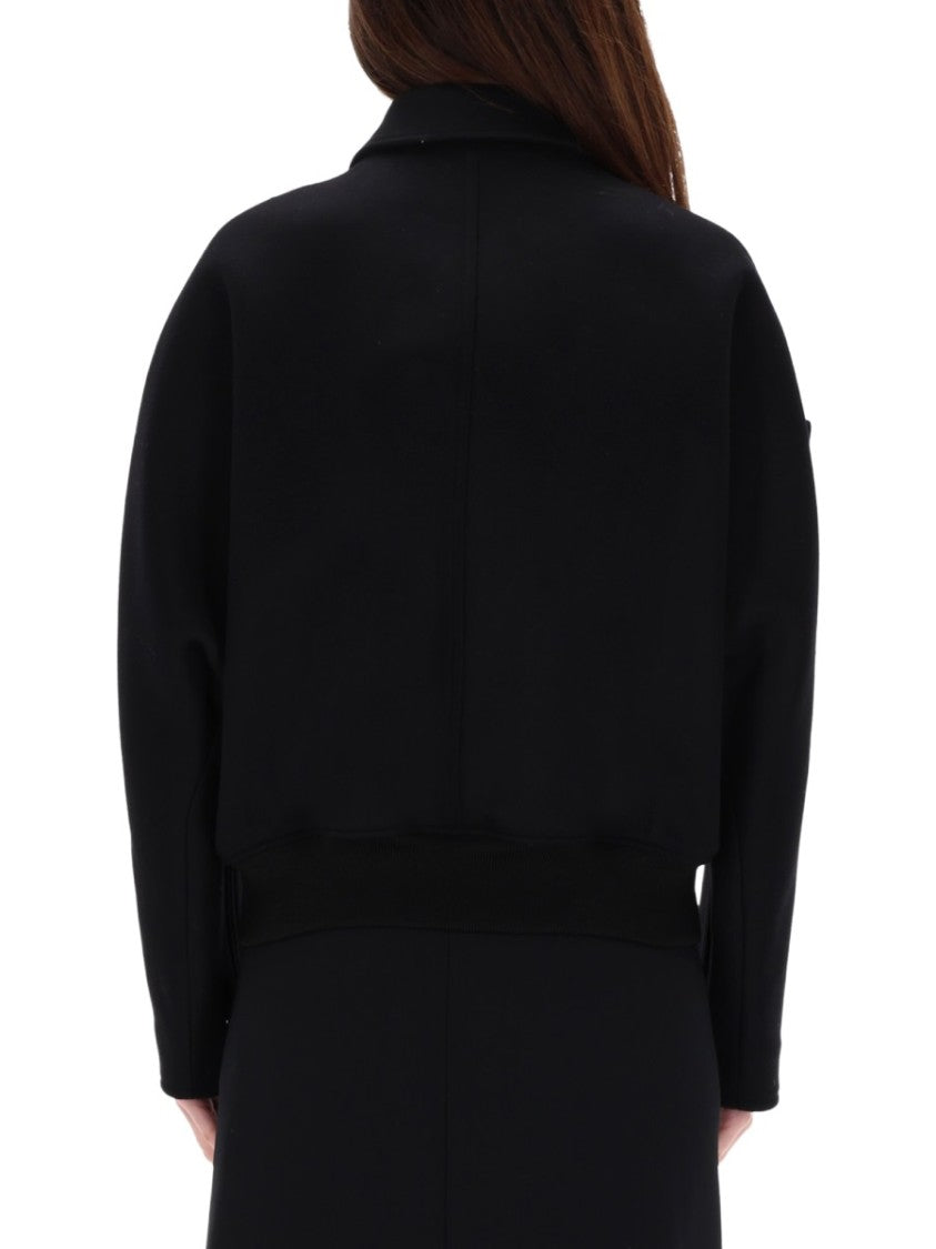 Courrèges Cropped Padded Wool Silk Jacket