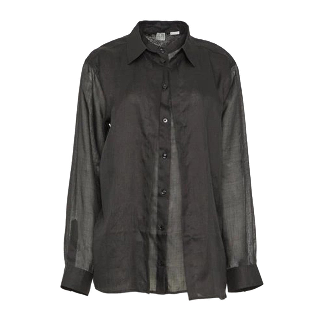 Totême Double Collar Ramie Shirt With Sheer Texture