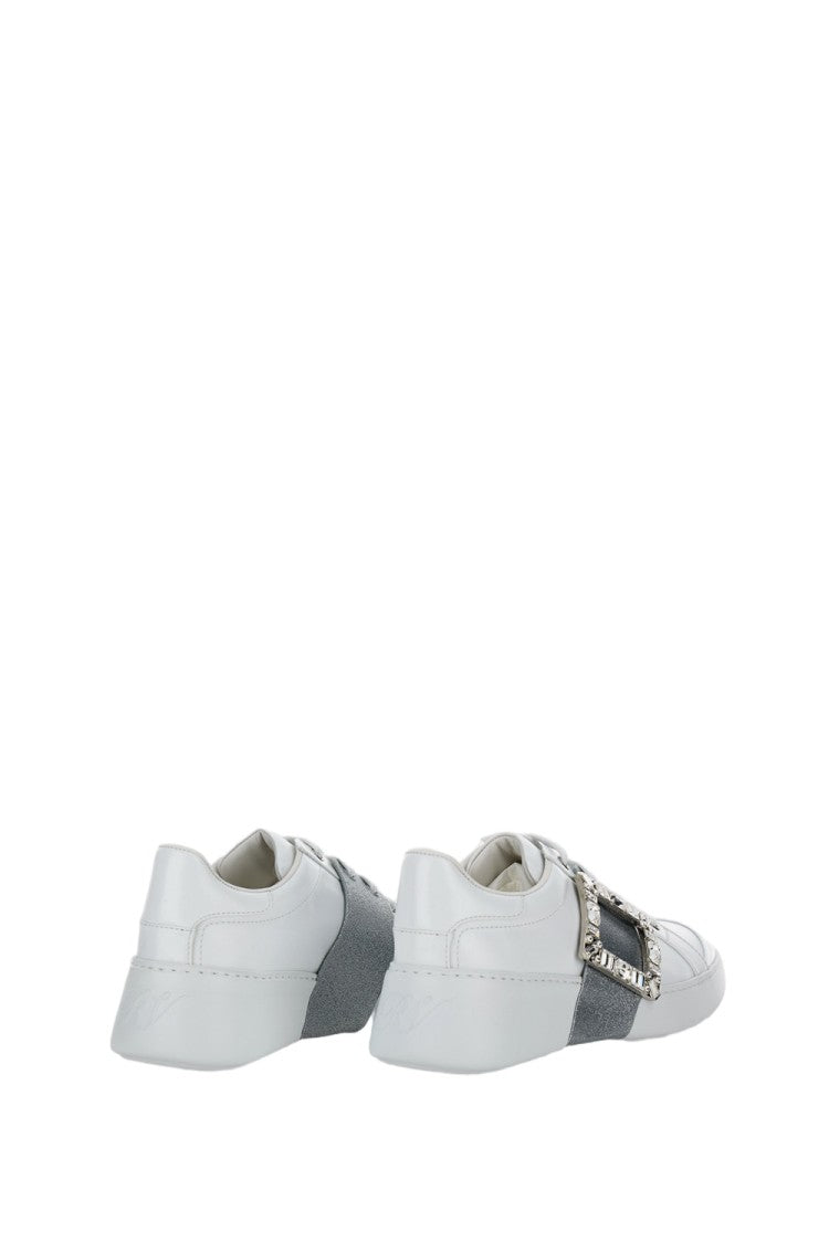 Roger Vivier Classic White Low-Top Sneakers With Design