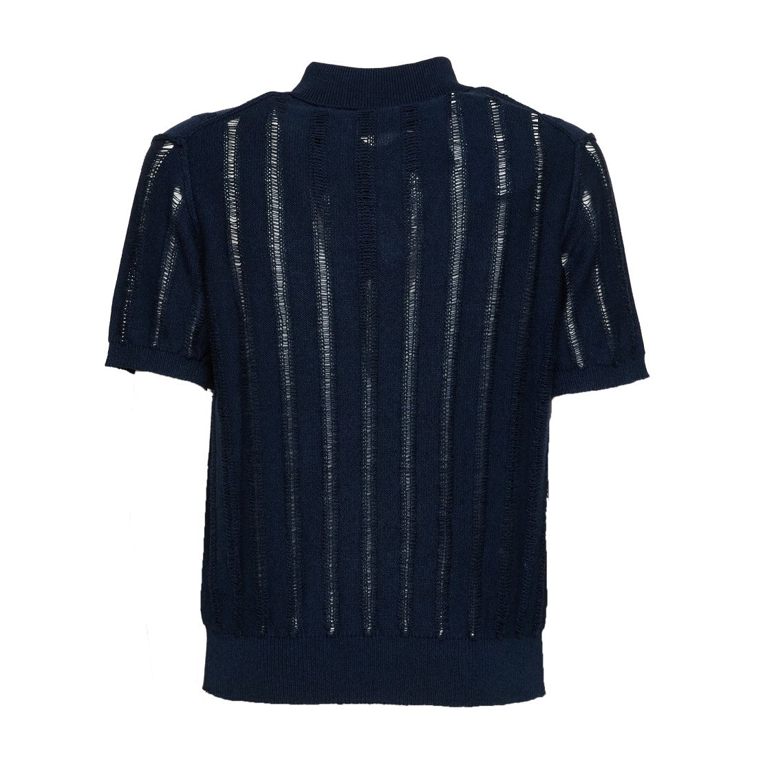 Amaranto Woven Knit Short-Sleeve Polo Shirt