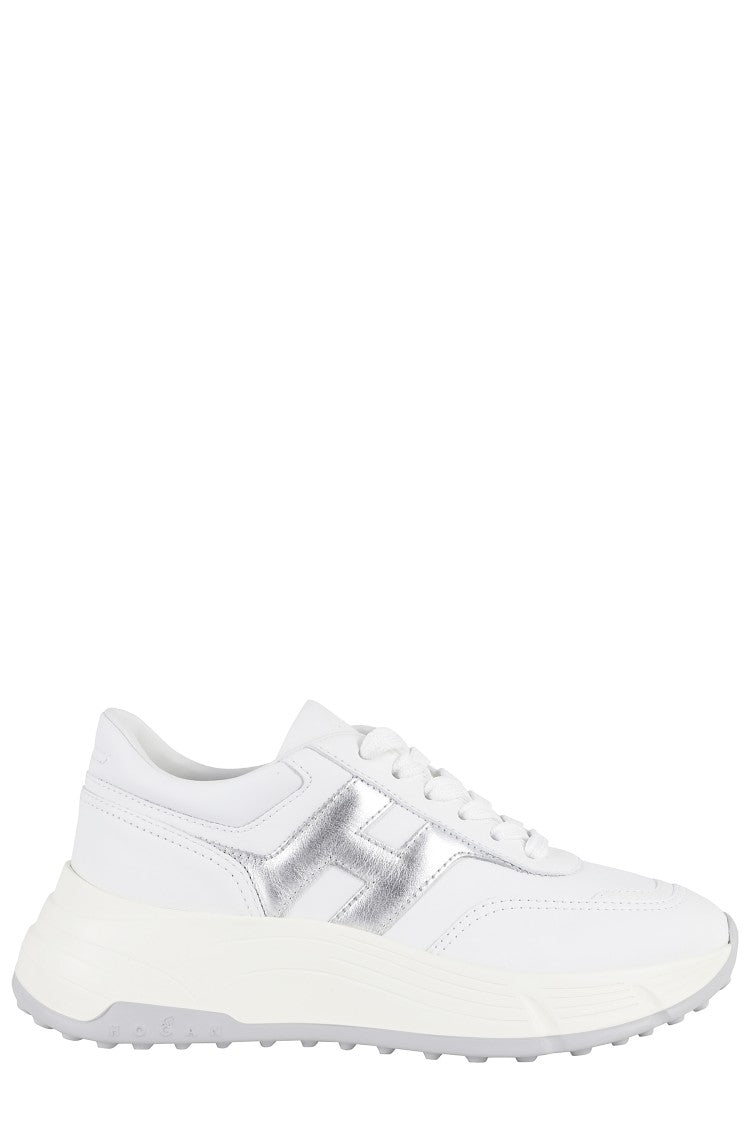 Hogan H669 Lace-Up Sneakers With Silver Logo Detail