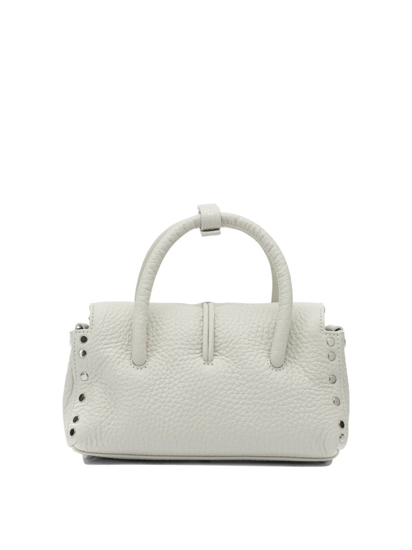Zanellato Textured Leather Handbag With Flap Closure