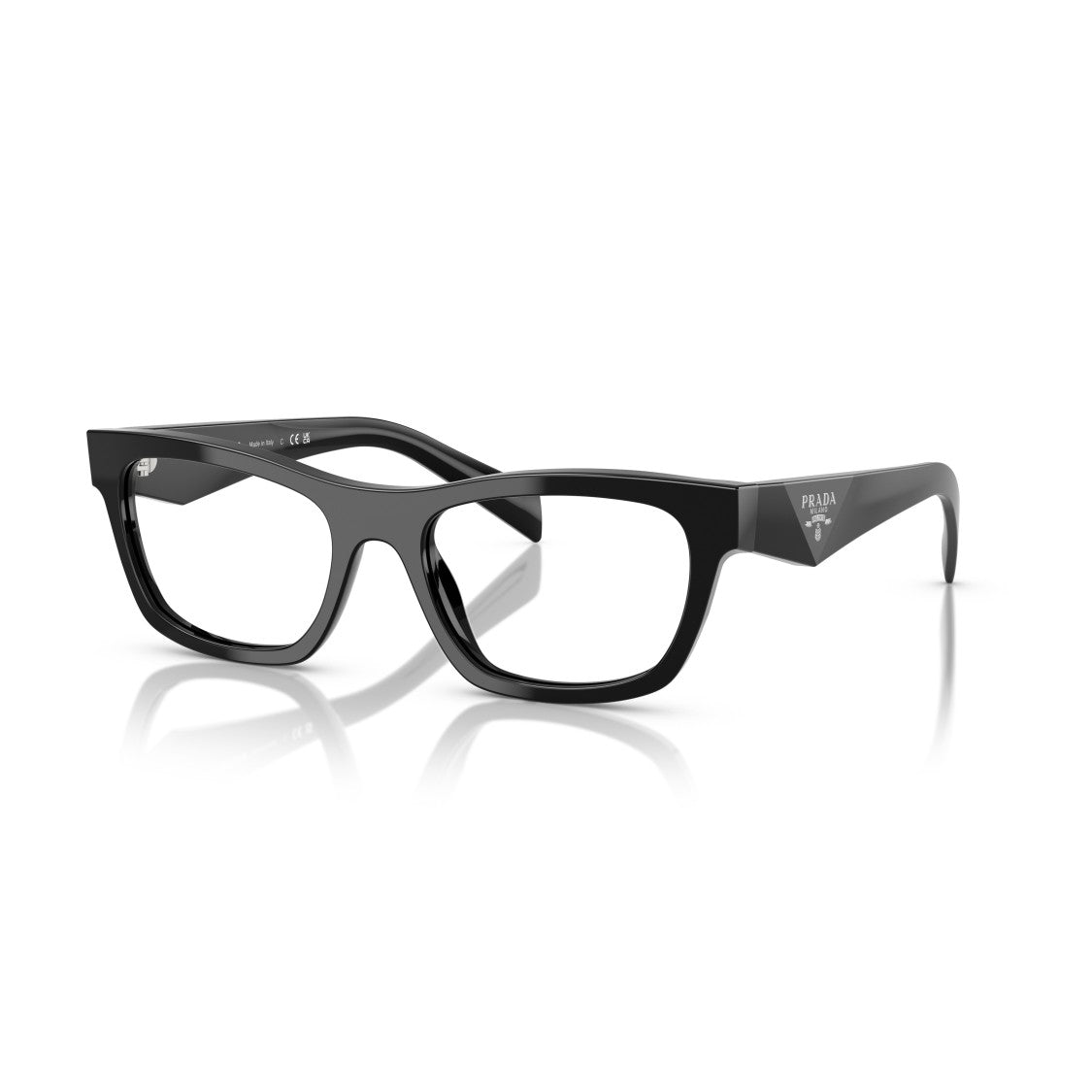 Prada 0Pr B01v Rectangular Black Acetate Eyeglasses