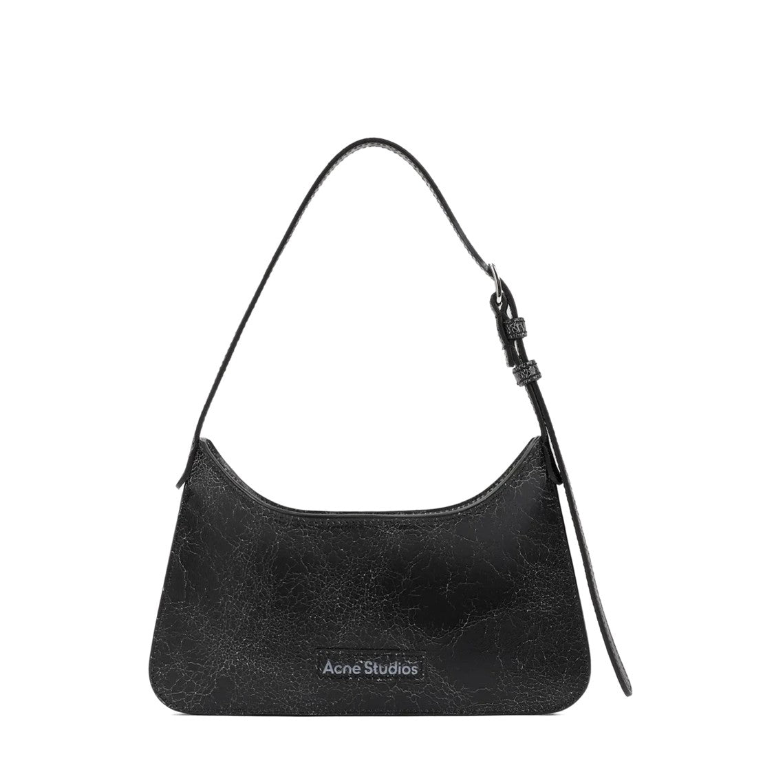 Acne Studios Curved Black Leather Shoulder Bag