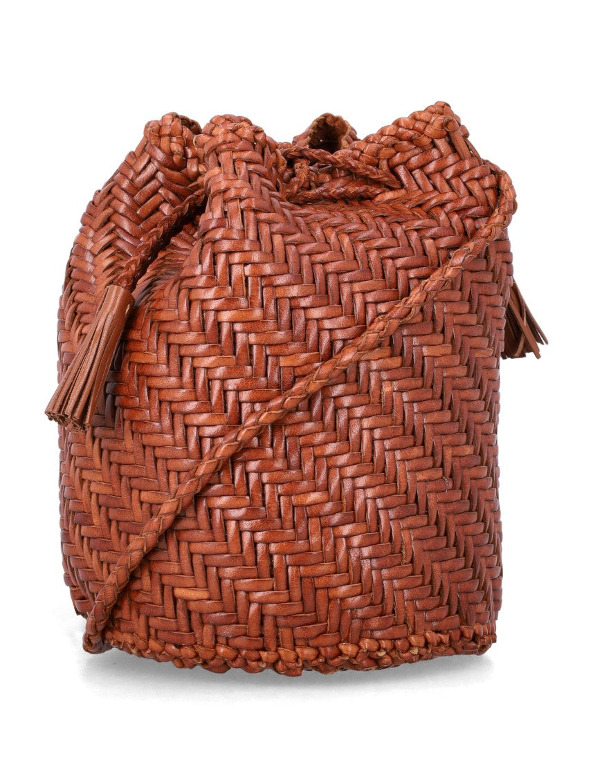 Dragon Diffusion Pompom Woven Bucket Bag