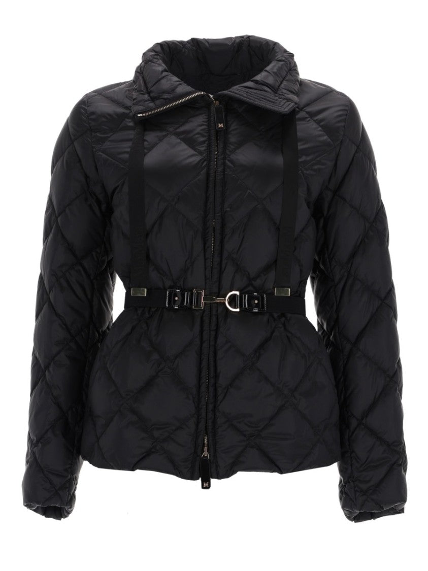 Max Mara Quilted Jacket With Structured Silhouette And Slim Belt