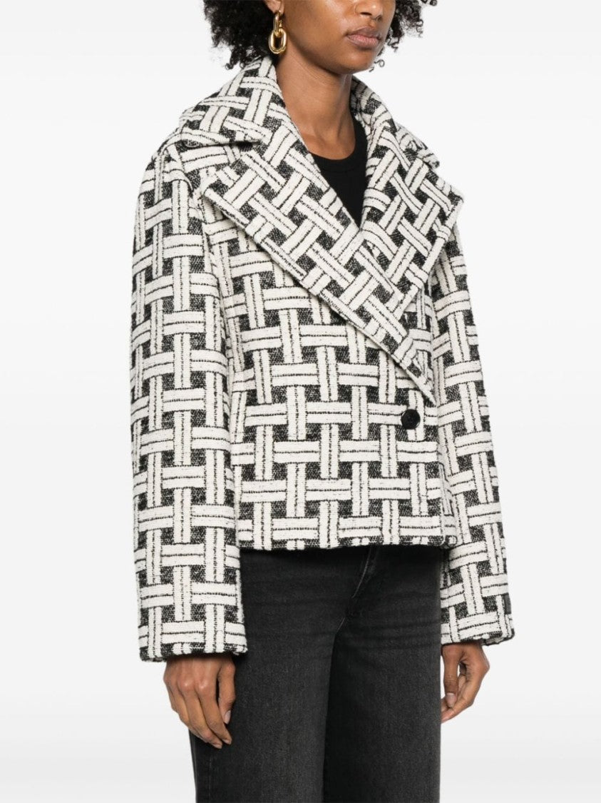 Kenzo Check Pattern Double-Breasted Jacket