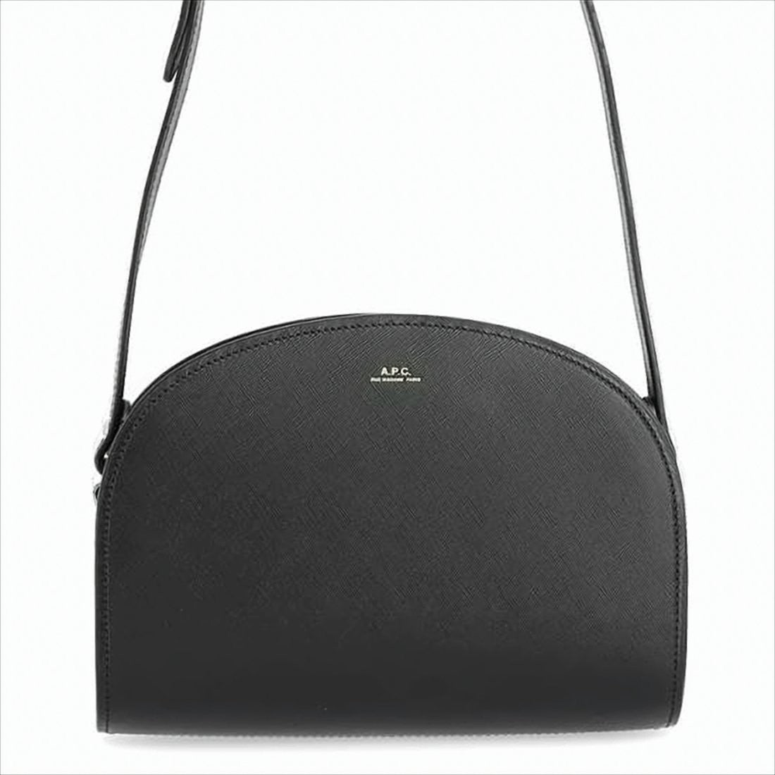 A.P.C. Structured Black Leather Shoulder Bag