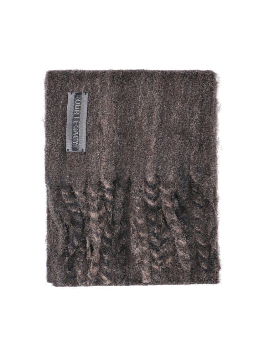 Our Legacy Brown Estate Fringed Wool Scarf