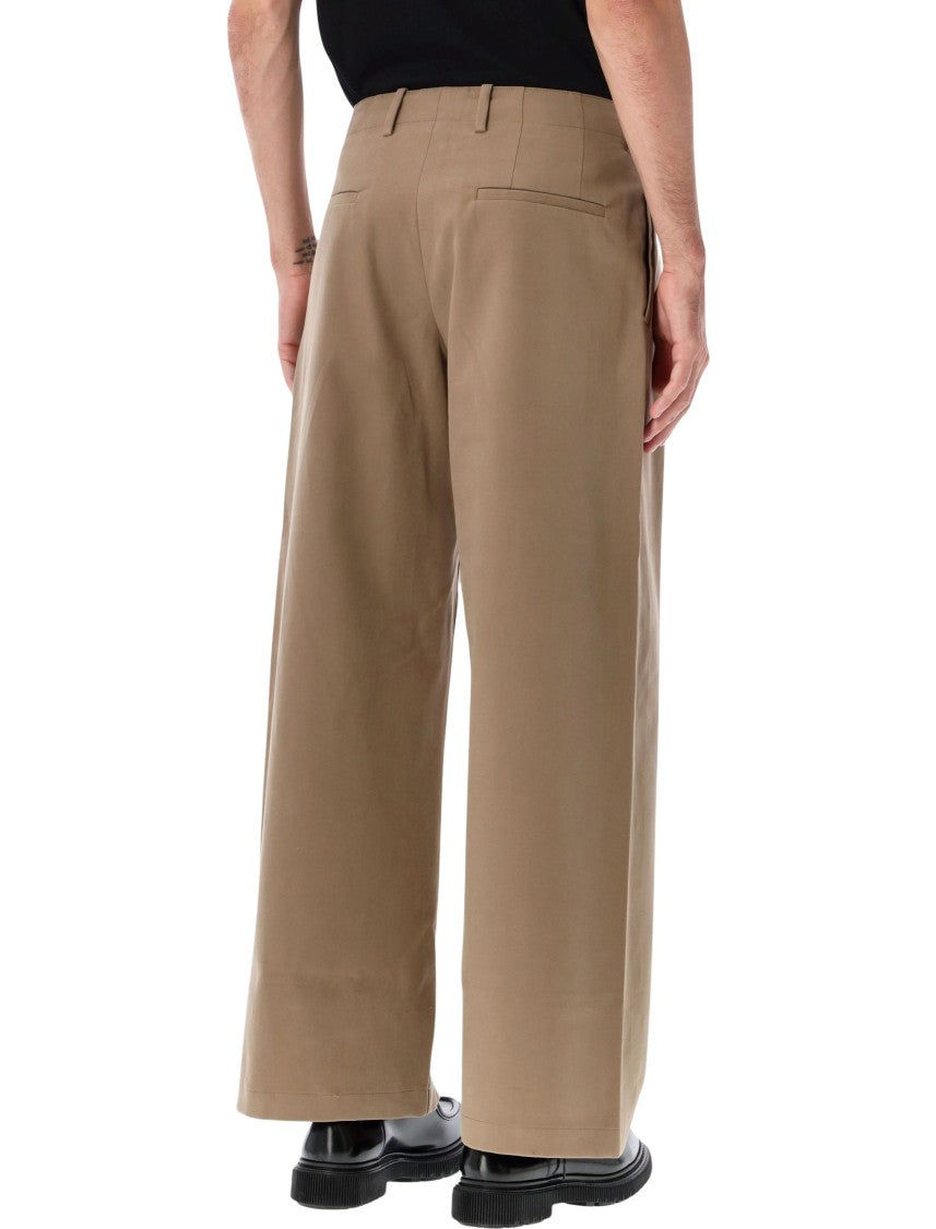 Our Legacy Bridge Chino Wide Leg Cotton Trousers
