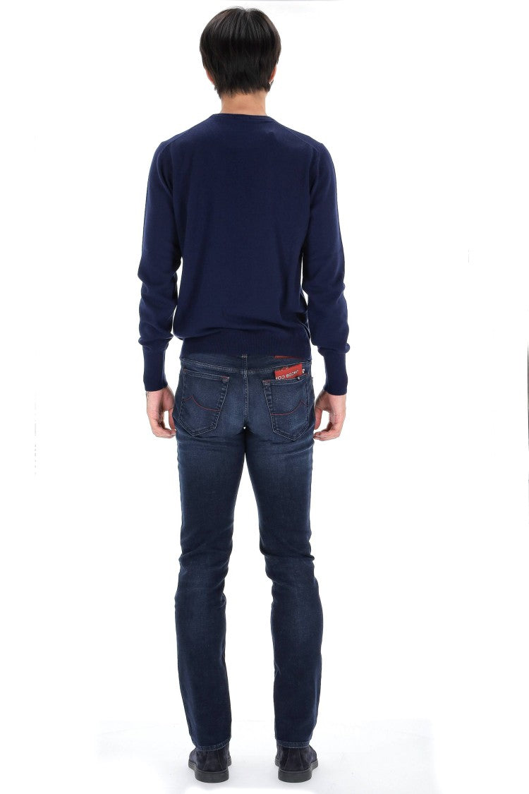 Drumohr Solid Color Pure Cashmere Crewneck Sweater