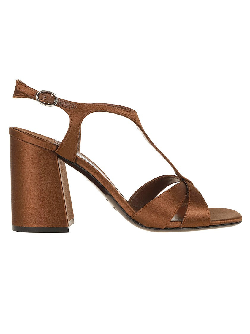 Jimmy Choo Retro-Inspired Metallic Bronze Satin Sandal