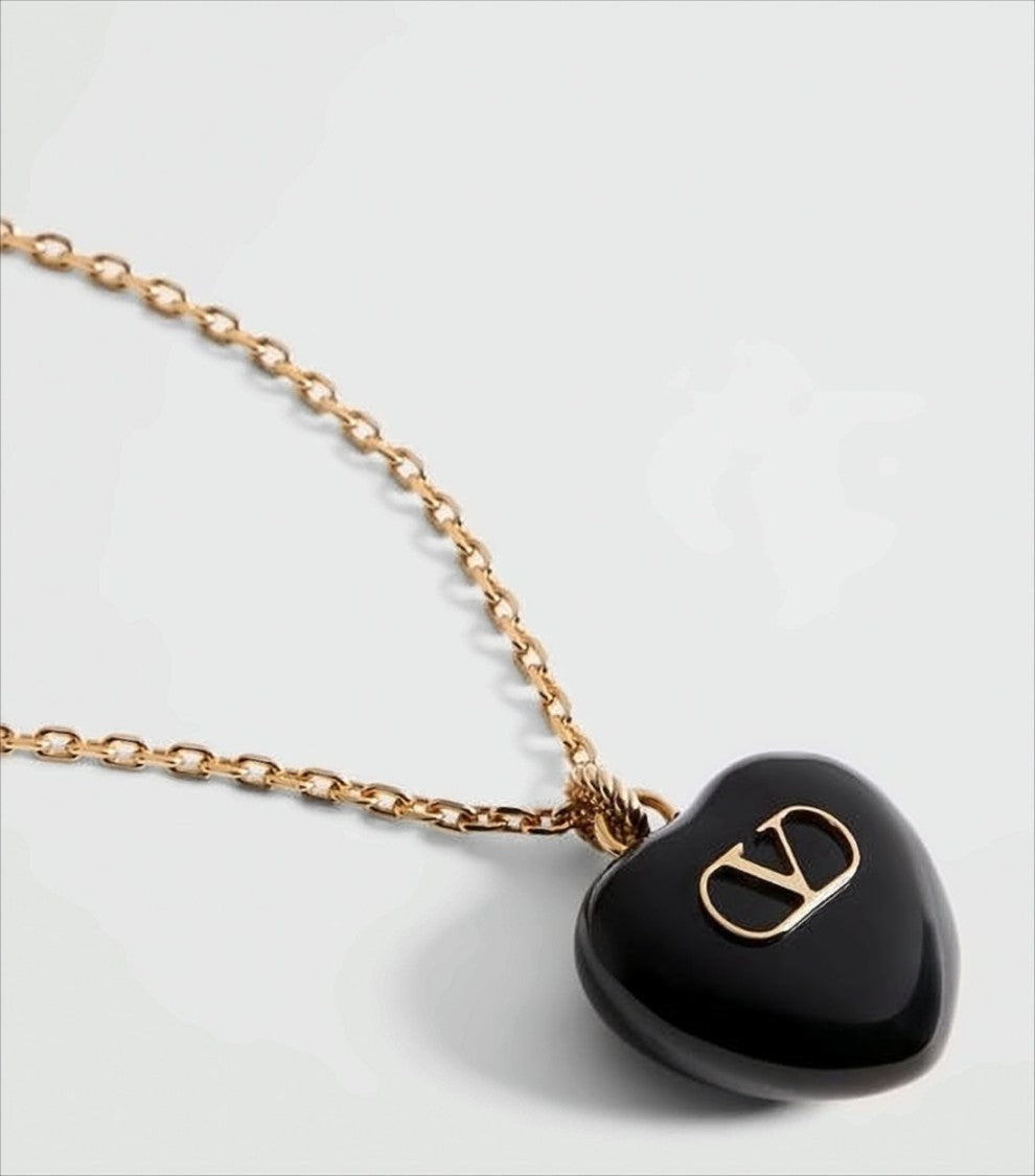 Valentino Garavani Heart-Shape Gold-Tone Metal Necklace