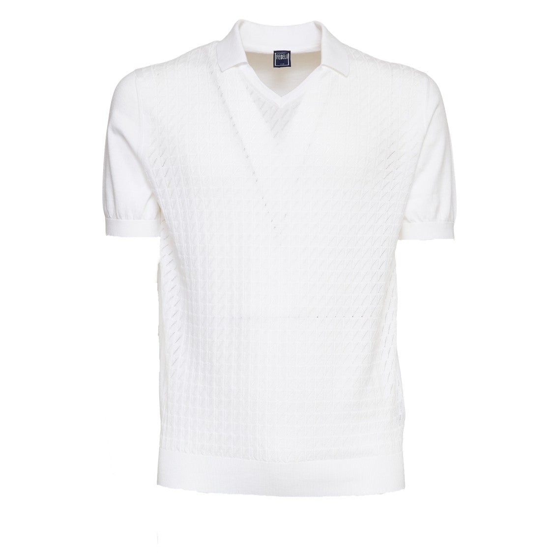 Fedeli Felipe Giza Cotton V-Neck Polo Shirt