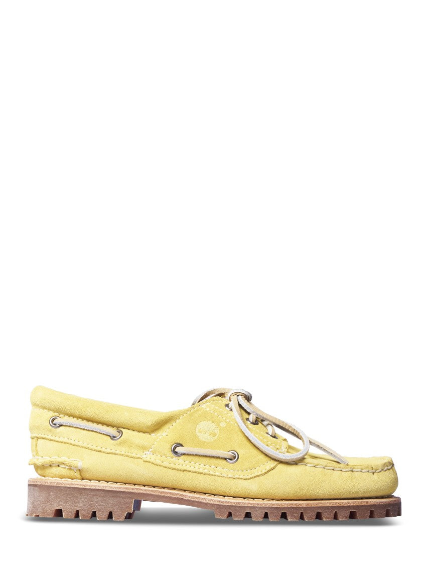 Timberland Moccasin Toe Suede Boat Shoes With Lace-Up Detailing