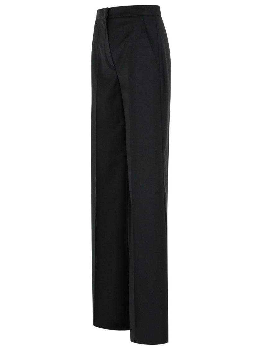 Max Mara Fernet' Straight Black Virgin Wool Pants