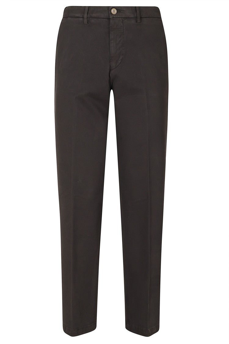 Briglia Dark Brown Straight-Leg Tailored Cotton-Blend Pants