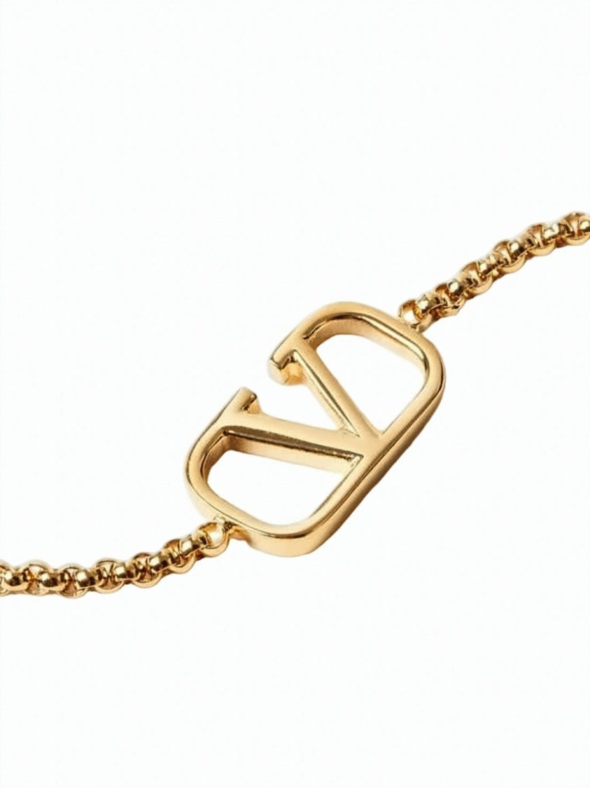 Valentino Garavani Bracelet With Openwork Logo Charm