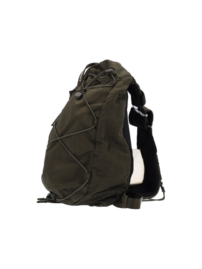 C.P. Company Green Nylon-B Drawstring Sling Backpack