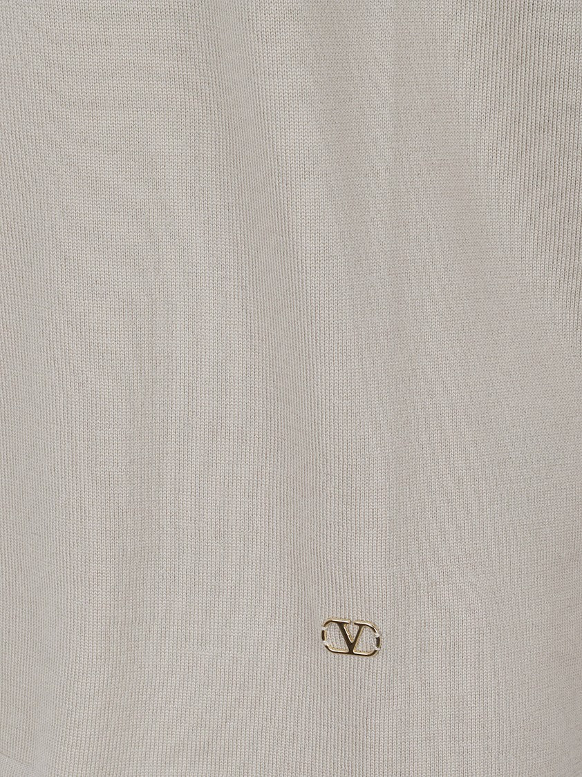 Valentino Garavani Long-Sleeve Polo Shirt With Vlogo In Fine Virgin Wool