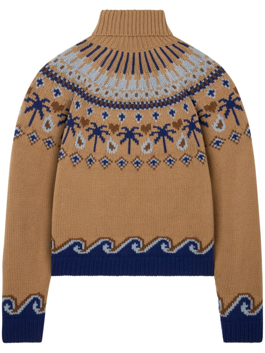 Alanui Sweet Winter Turtleneck Coastal Camel Sweater