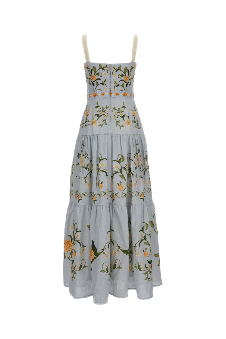 Agua By Agua Bendita Light Blue Lima Floral Dress