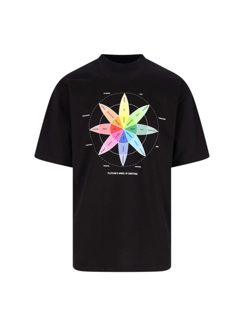 Balenciaga "How Do You Feel?" T-Shirt, Black Cotton, Crewneck