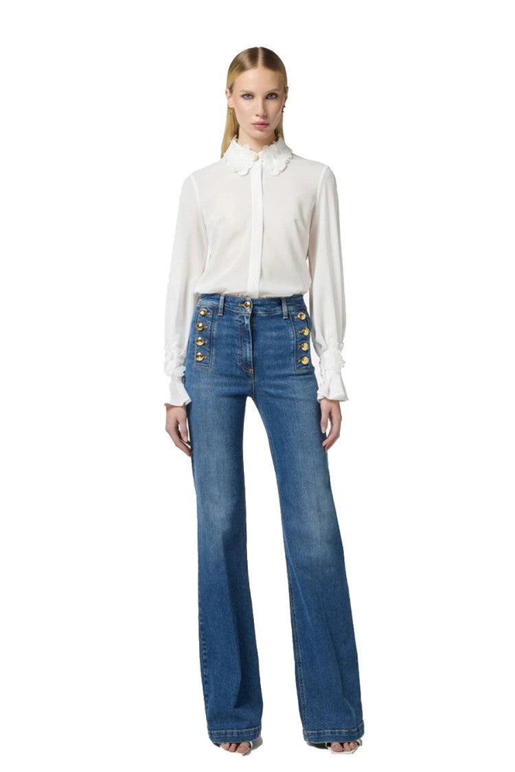 Elisabetta Franchi High-Waisted Flared Jeans