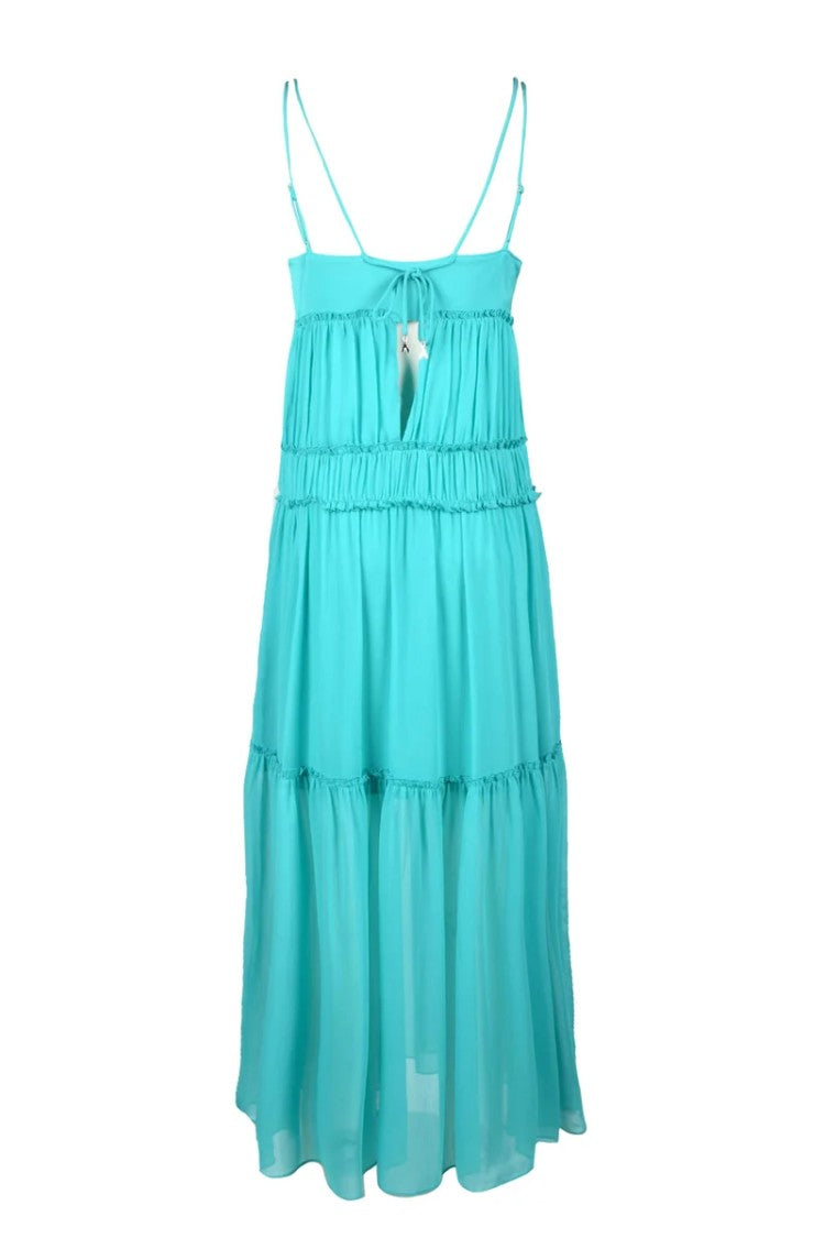 Patrizia Pepe Long Voile Dress - Turquoise