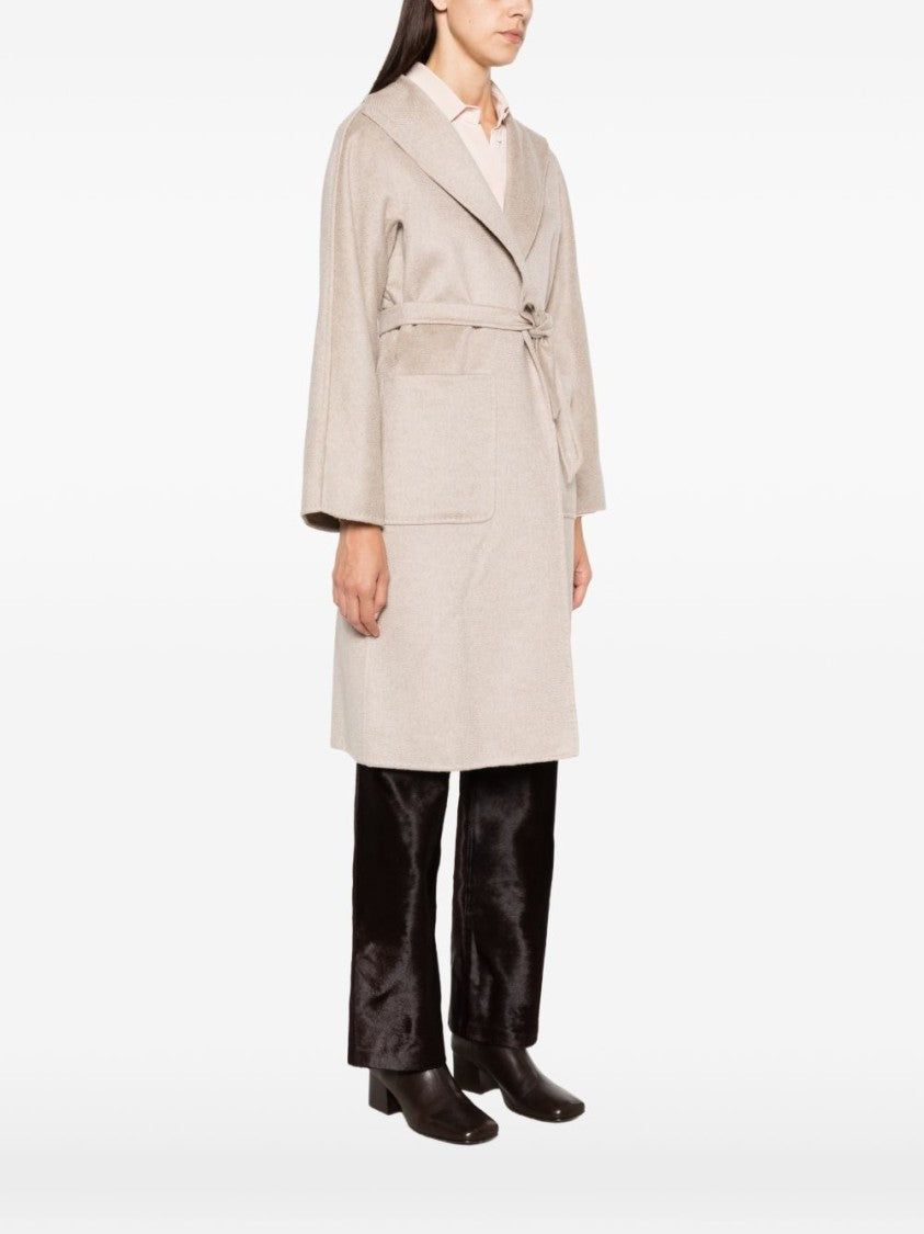 Max Mara Silk And Nylon Short Coat With Belted Waist