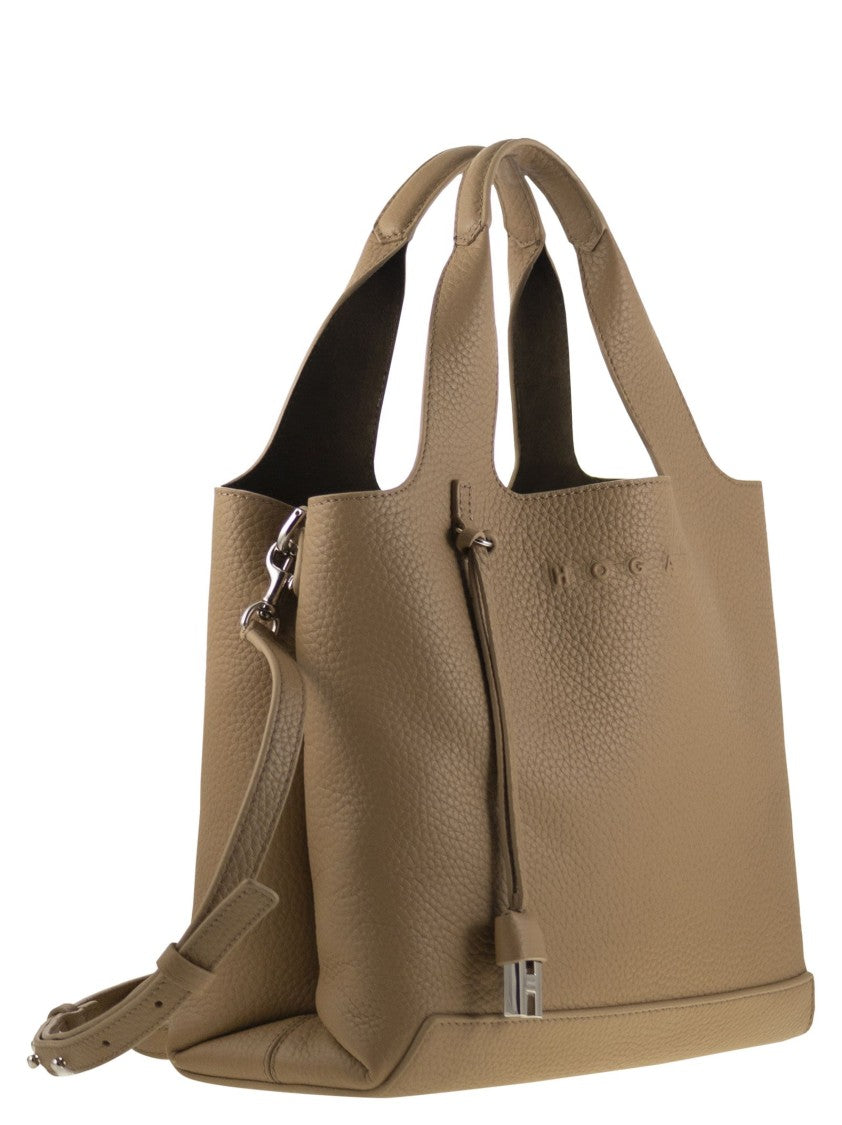 Hogan Shopping Bag In Textured Leather