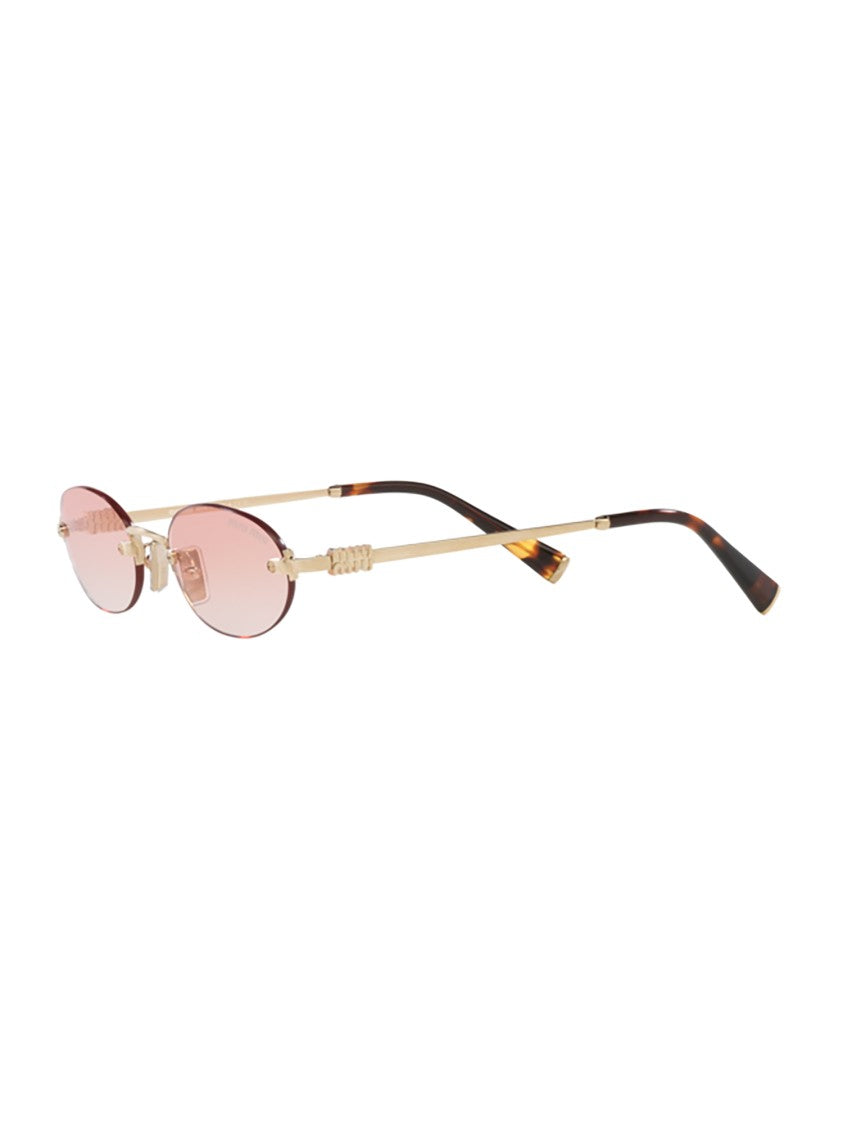 Miu Miu A54s Sole Slim Oval Gold Sunglasses