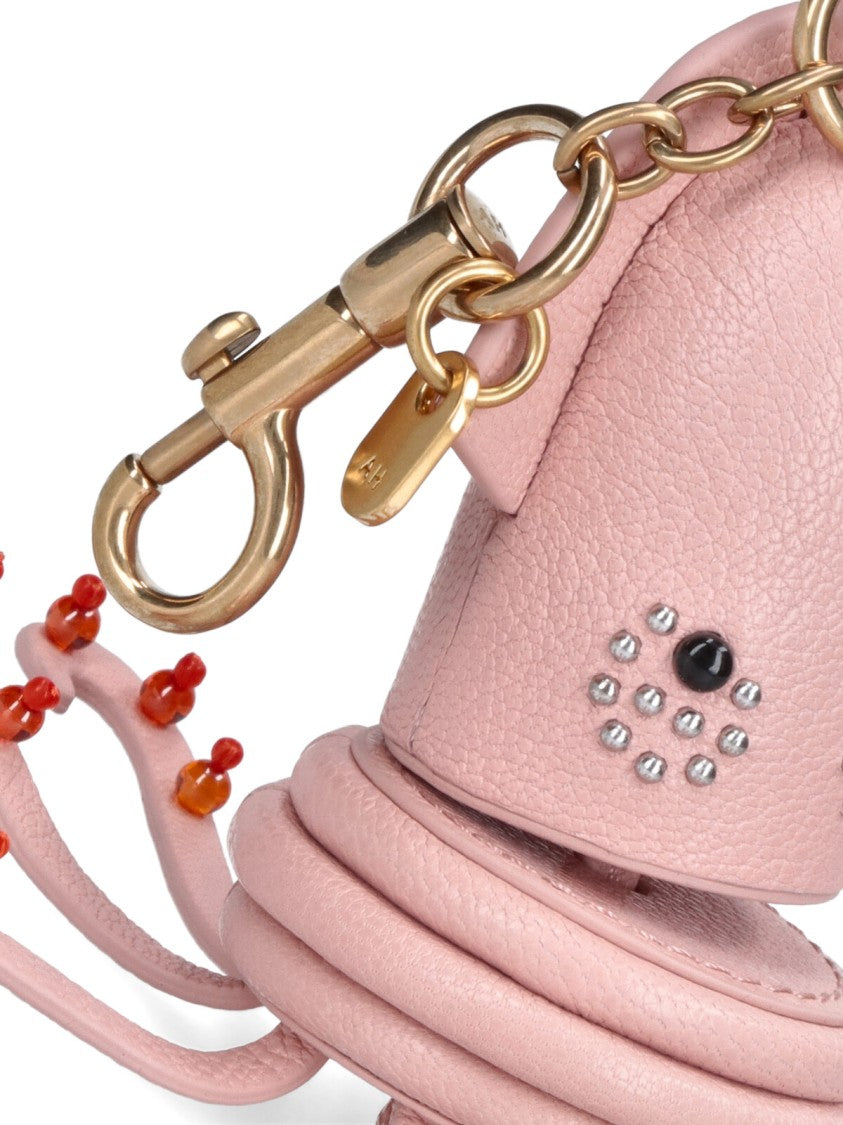 Anya Hindmarch Pink Squid Goat Leather Key Charm