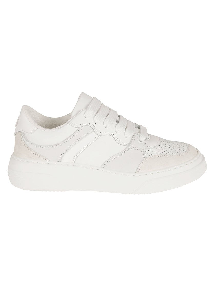 Dsquared2 White Leather Sneakers With Padded Collar