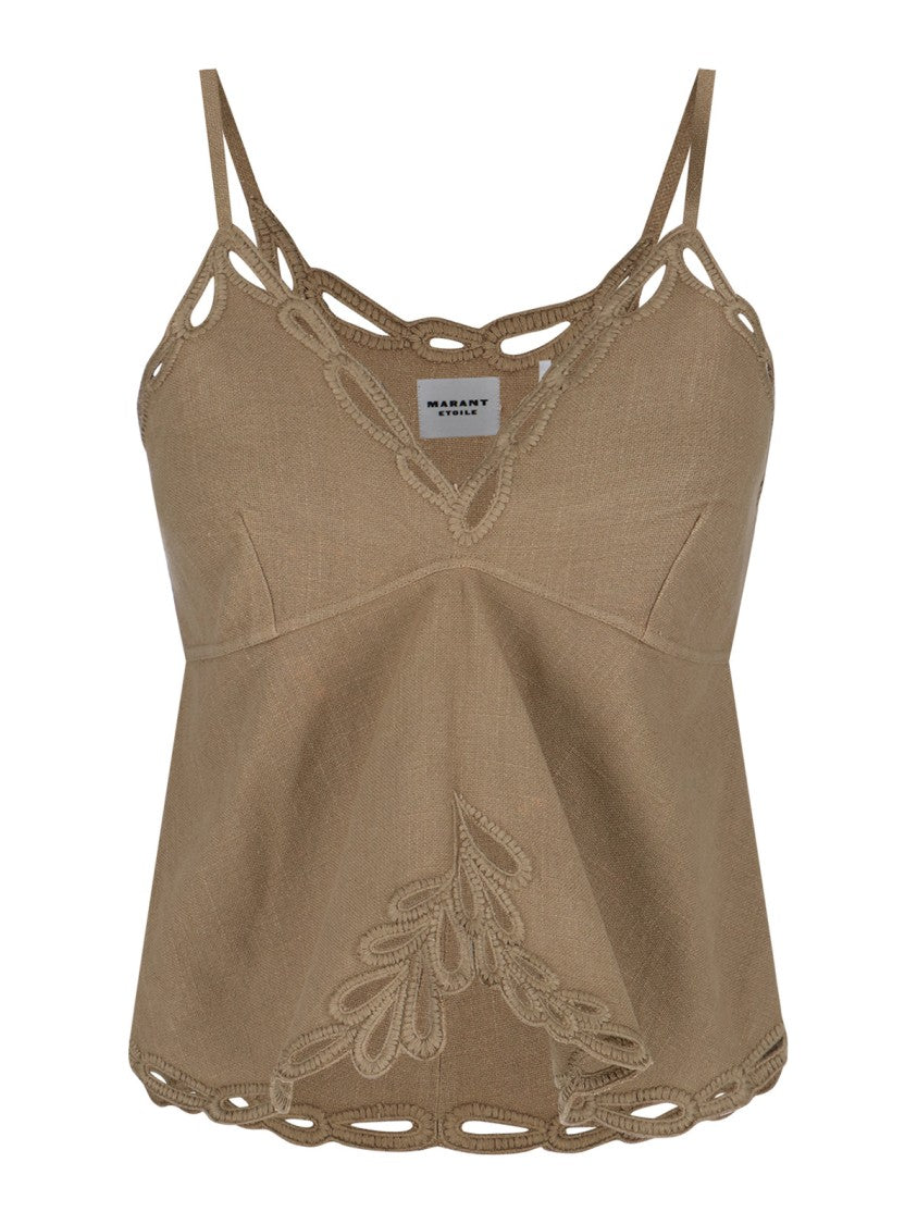 Isabel Marant Étoile "Tomeki" Embroidered Tank Top – Green