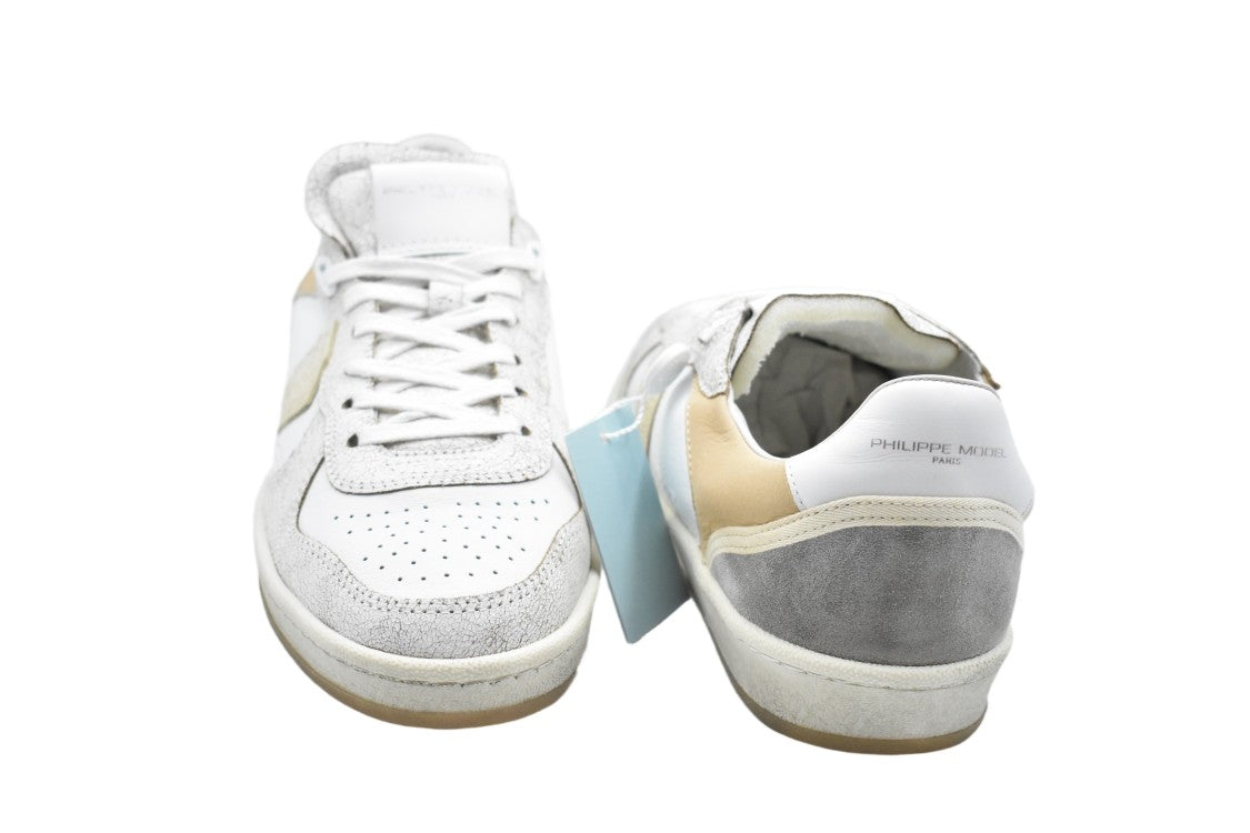 Philippe Model Beige Sabbia Low Top Laced Sneakers