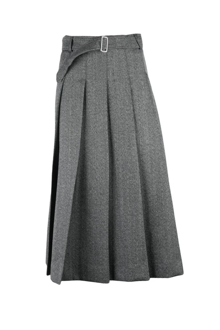 Officine Generale Midi Pleated Skirt - Grey