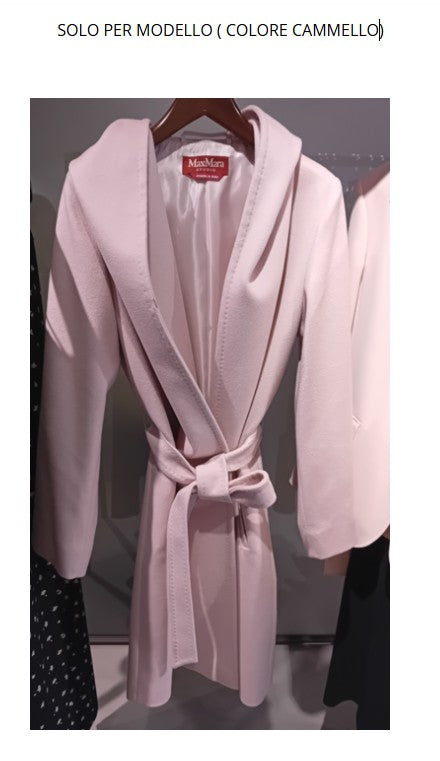 Max Mara Hooded Beige Coat With Self-Tie Belt