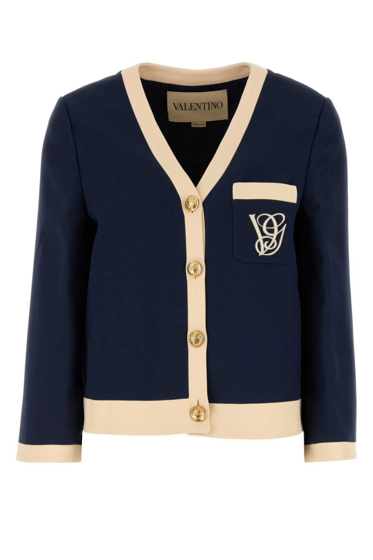 Valentino Garavani Navy Blue Wool Blend Blazer