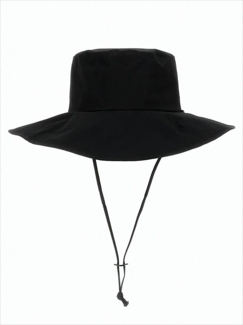 Kijima Takayuki Wide-Brimmed Black Hat With Adjustable Chin Straps