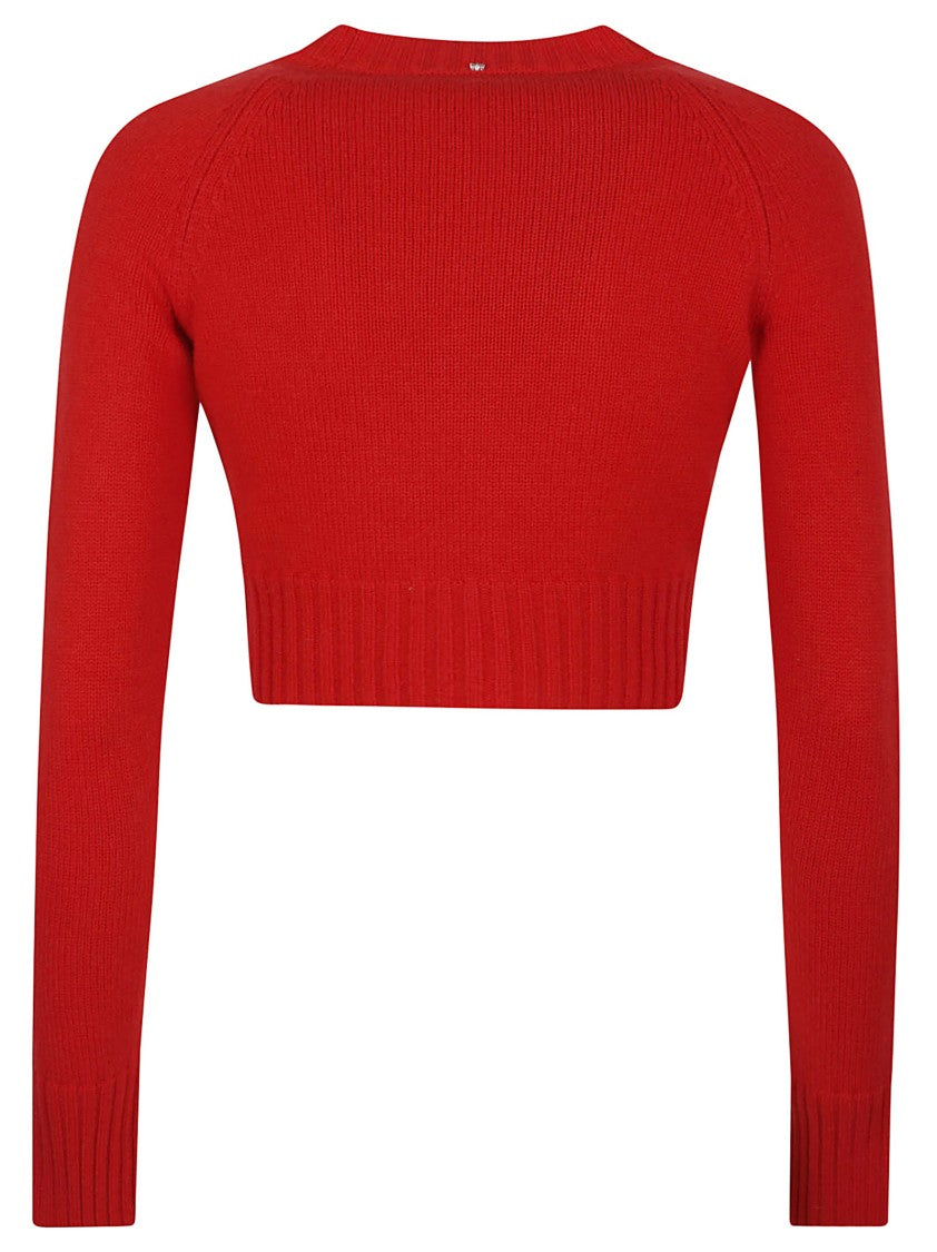 Max Mara Fragola Crewneck Crop Top With Long Sleeves