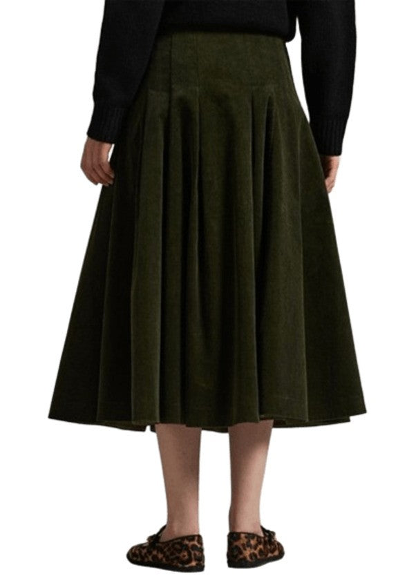 Polo Ralph Lauren Calf-Length A-Line Skirt In Soft Velvet