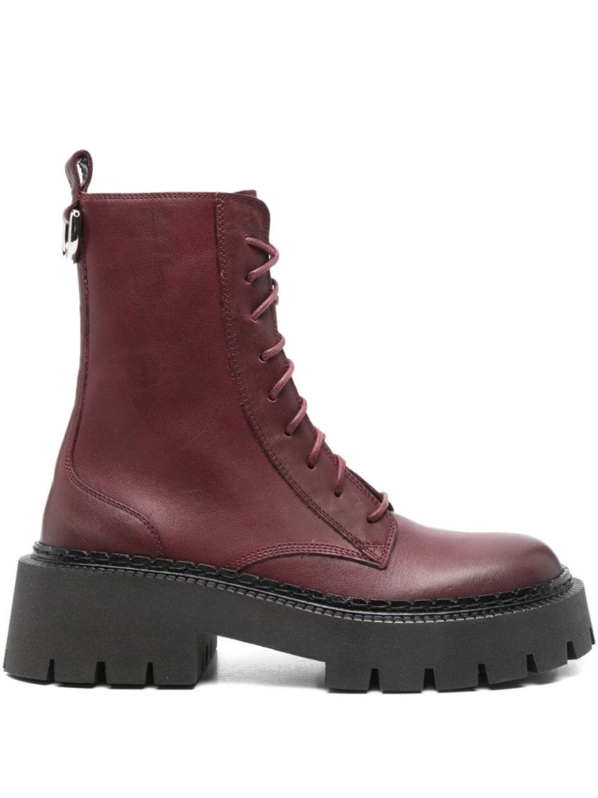 Vic Matié Bordeaux Purple Block Heel Side Boots