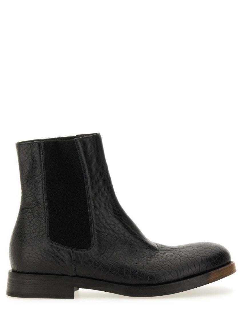 Uma Wang Textured Leather Ankle Boot