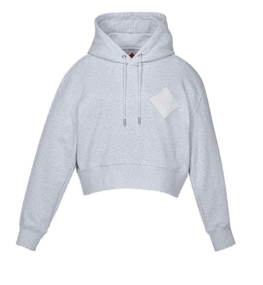 Mcm Cropped Oversized French Terry Hoodie